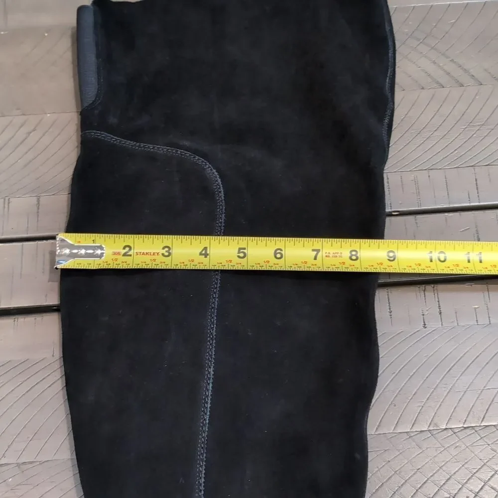 Kelsi Dagger Brooklyn Logan Over The Knee Boots Black Suede Stacked Heel Sz 9.5
